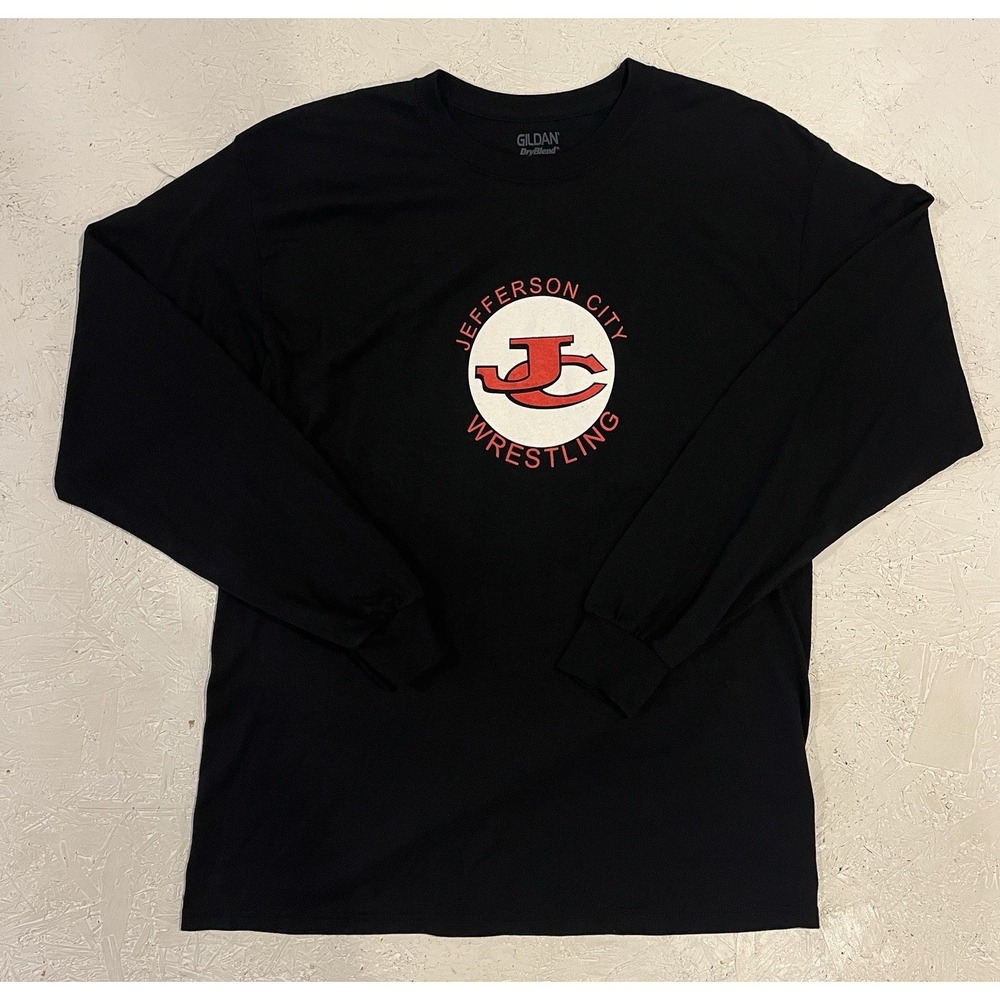 Jefferson City College Wrestling Jeff Co Long Sleeve Shirt Mens L Black Red